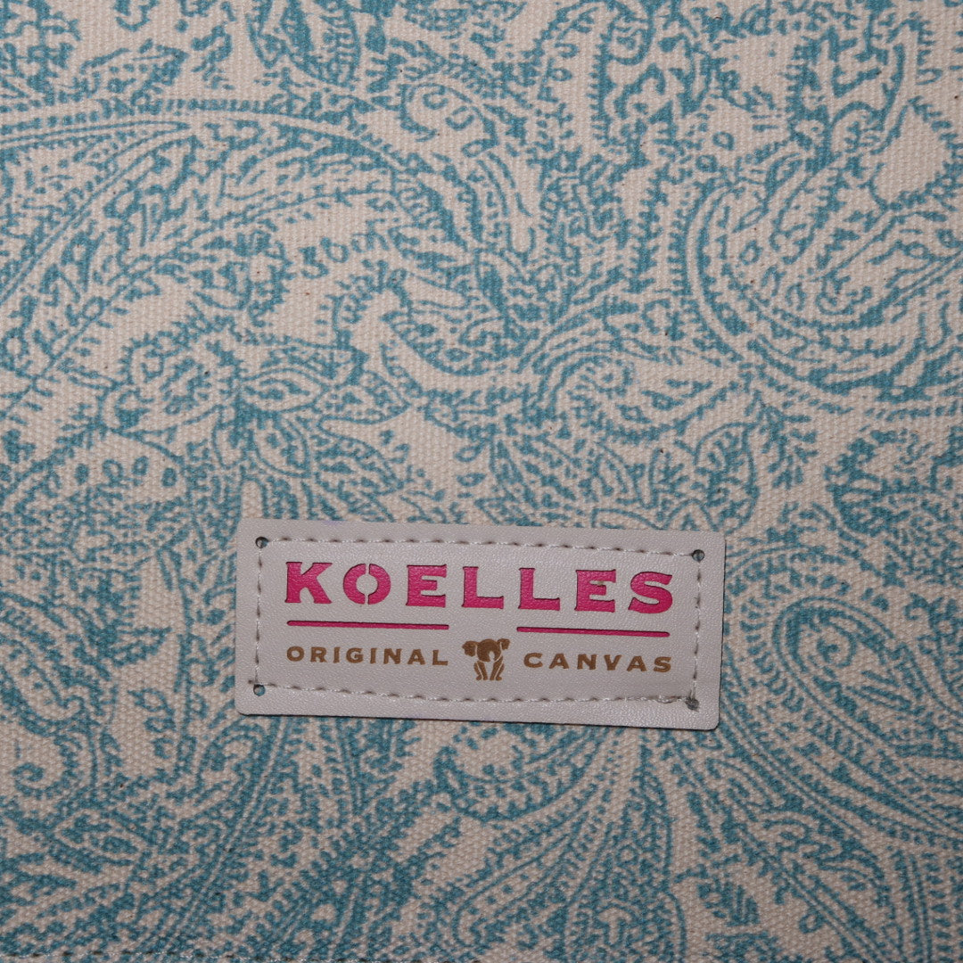 Bolsa Katrin Arabesque Turquesa com Alças de Corrente e Couro Bronze
