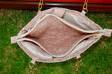 Bolsa Katrin Arabesque Terracota com Alças de Corrente e Couro Marrom