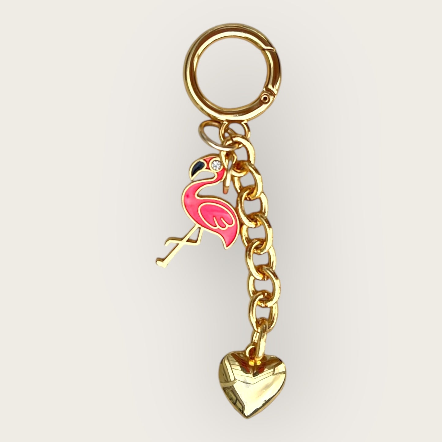 Chaveiro Dourado de Flamingo