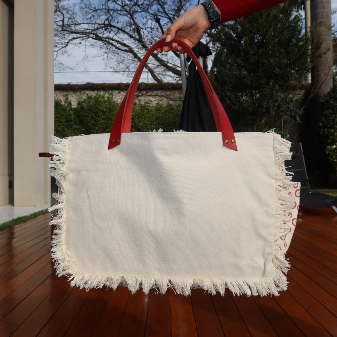 Bolsa Wallow Good Vibes Vermelho com Alça de Couro Vermelho