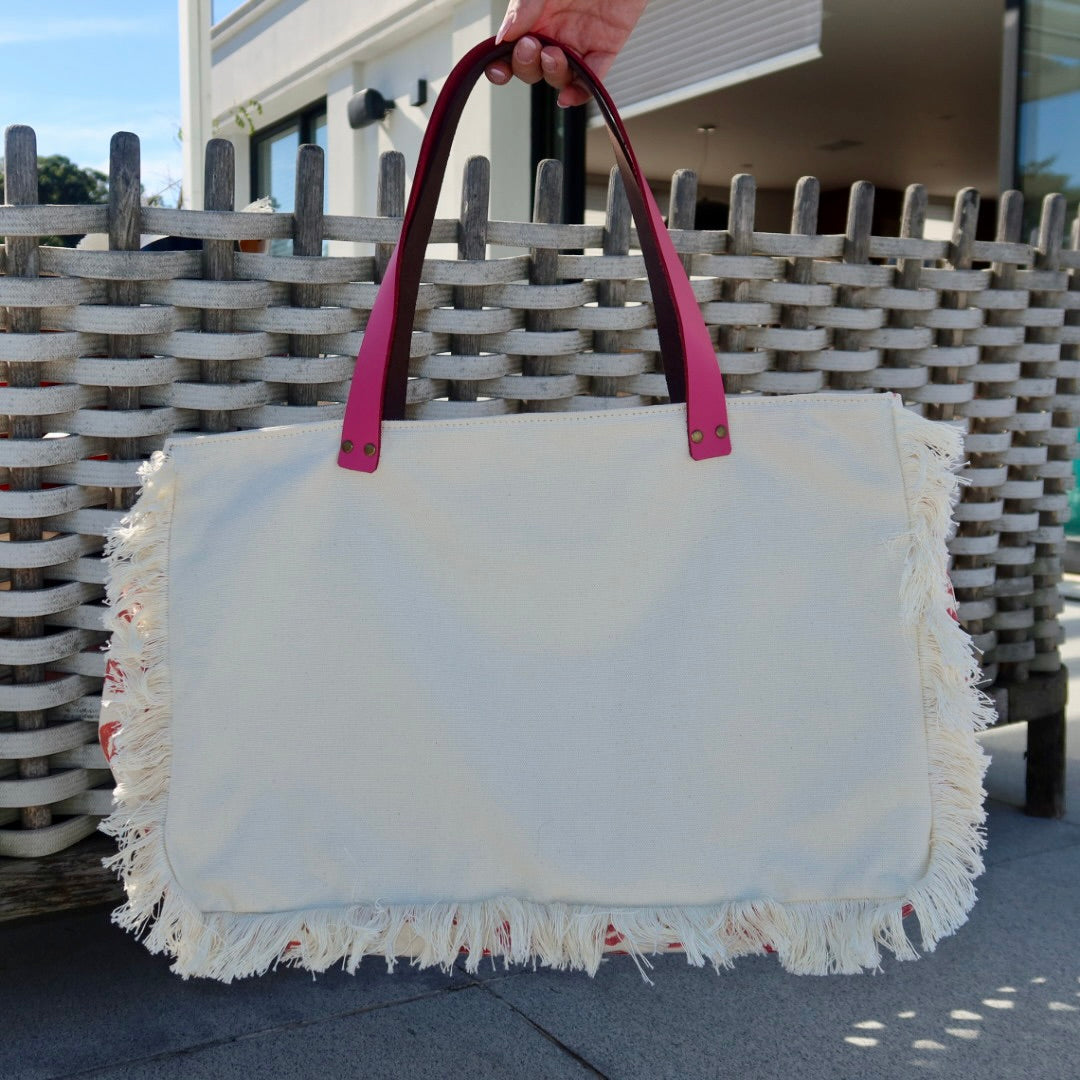 Bolsa Wallow Marilyn com Alça de Couro Duo Marrom e Rosa Choque