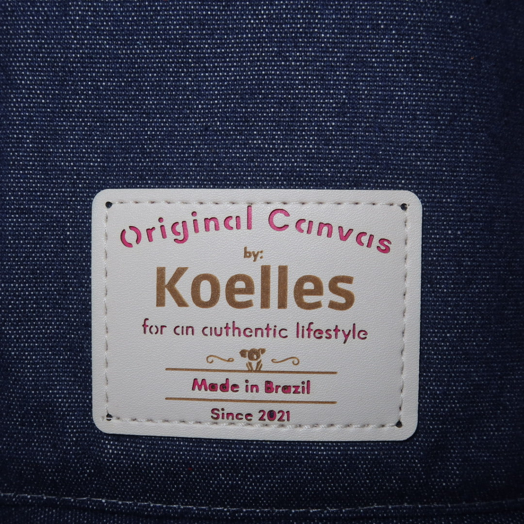 Bolsa Katrin Jeans Escuro com Alças de Corrente e Couro Azul e Prata