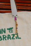 Bolsa Wallow Bege com Alça de Couro Off White