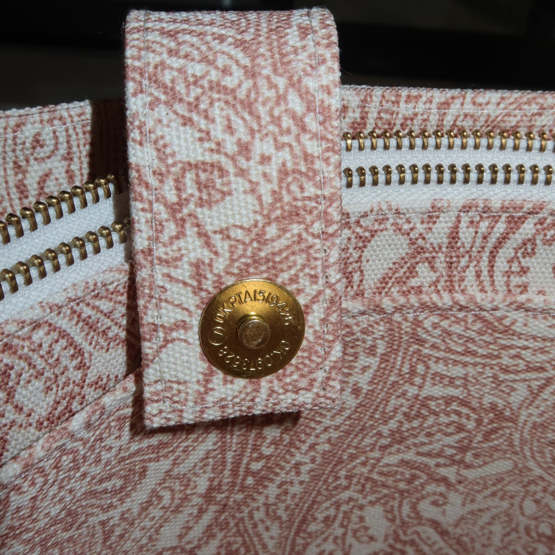 Bolsa Katrin Arabesque Terracota com Alças de Corrente e Couro Marrom