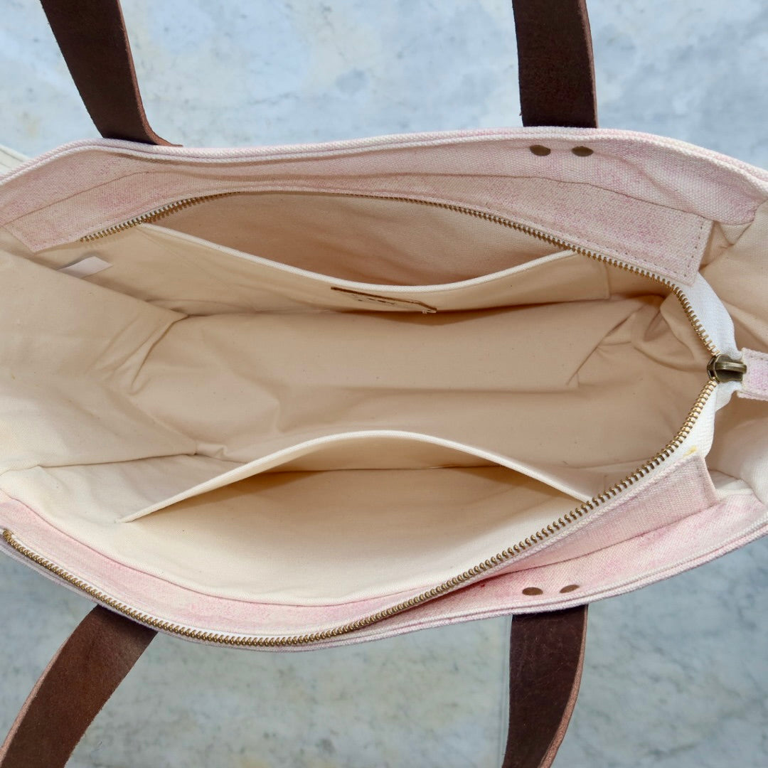 Bolsa Nuna Lilac com Alças de Couro Marrom