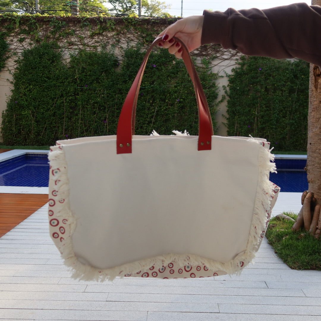 Bolsa Wallow Good Vibes Vermelho com Alça de Couro Vermelho