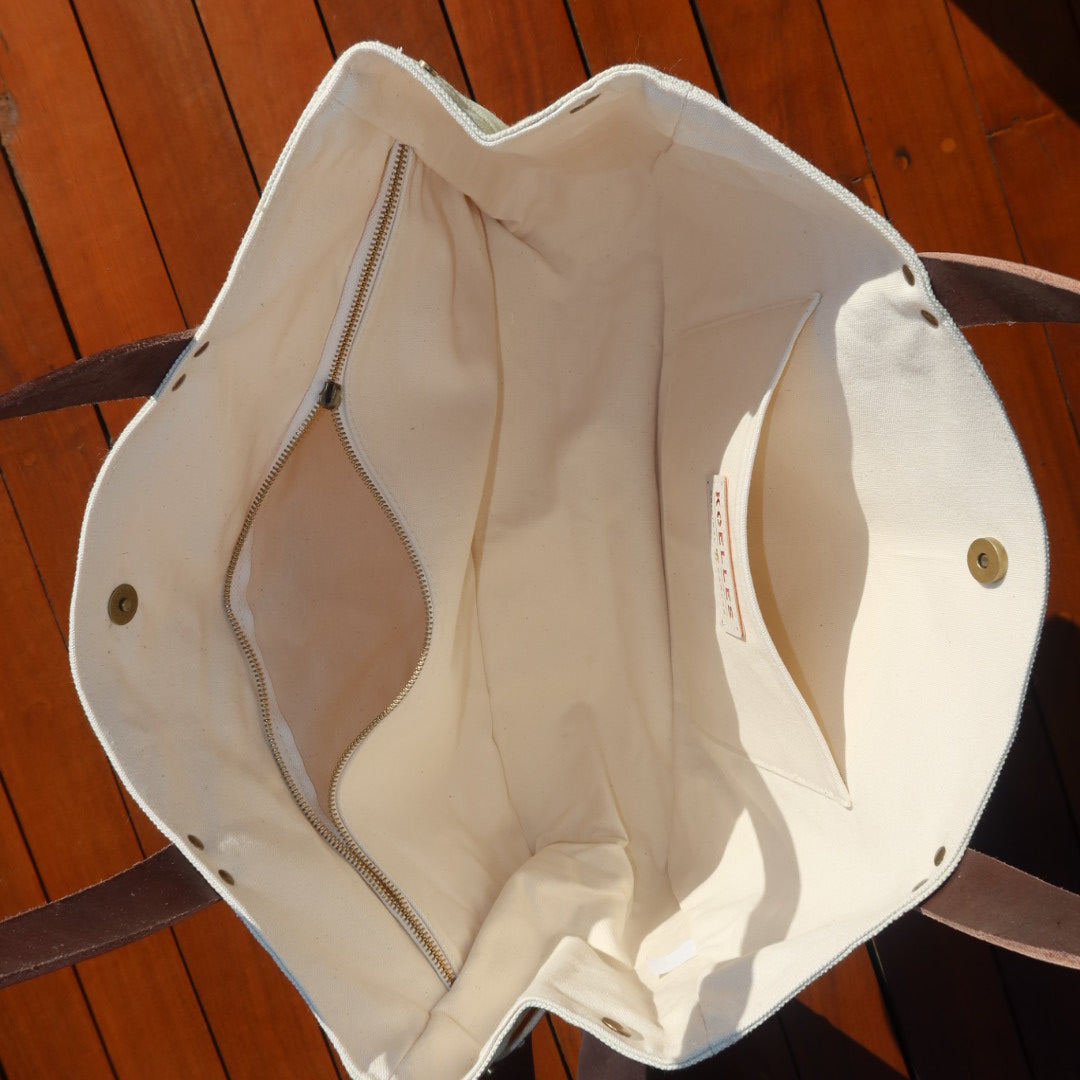 Bolsa Wallow Verde com Alça de Couro Marrom