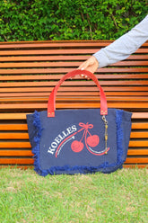 Bolsa Nuna Marinho com Alças de Couro Vermelho