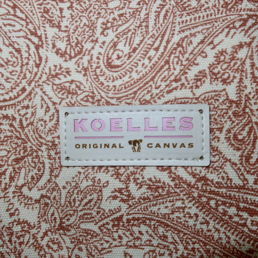 Bolsa Katrin Arabesque Terracota com Alças de Corrente e Couro Off White