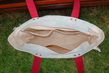 Bolsa Wallow Aqua com Alça de Couro Rosa Choque com Zíper