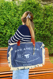 Bolsa Wallow Jeans com Alça de Couro Marrom