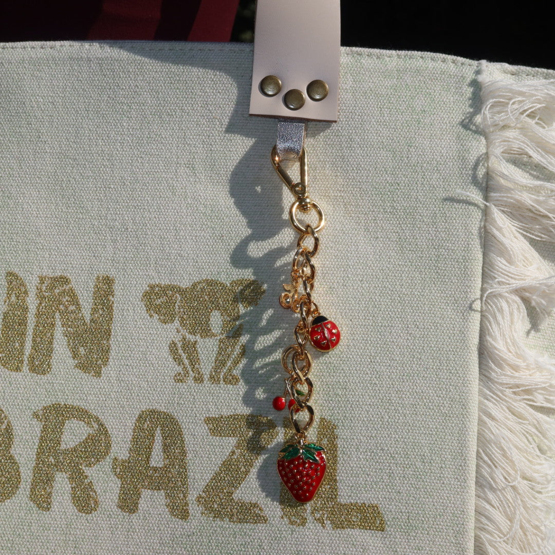 Bolsa Nuna Verde com Alças de Couro Off White