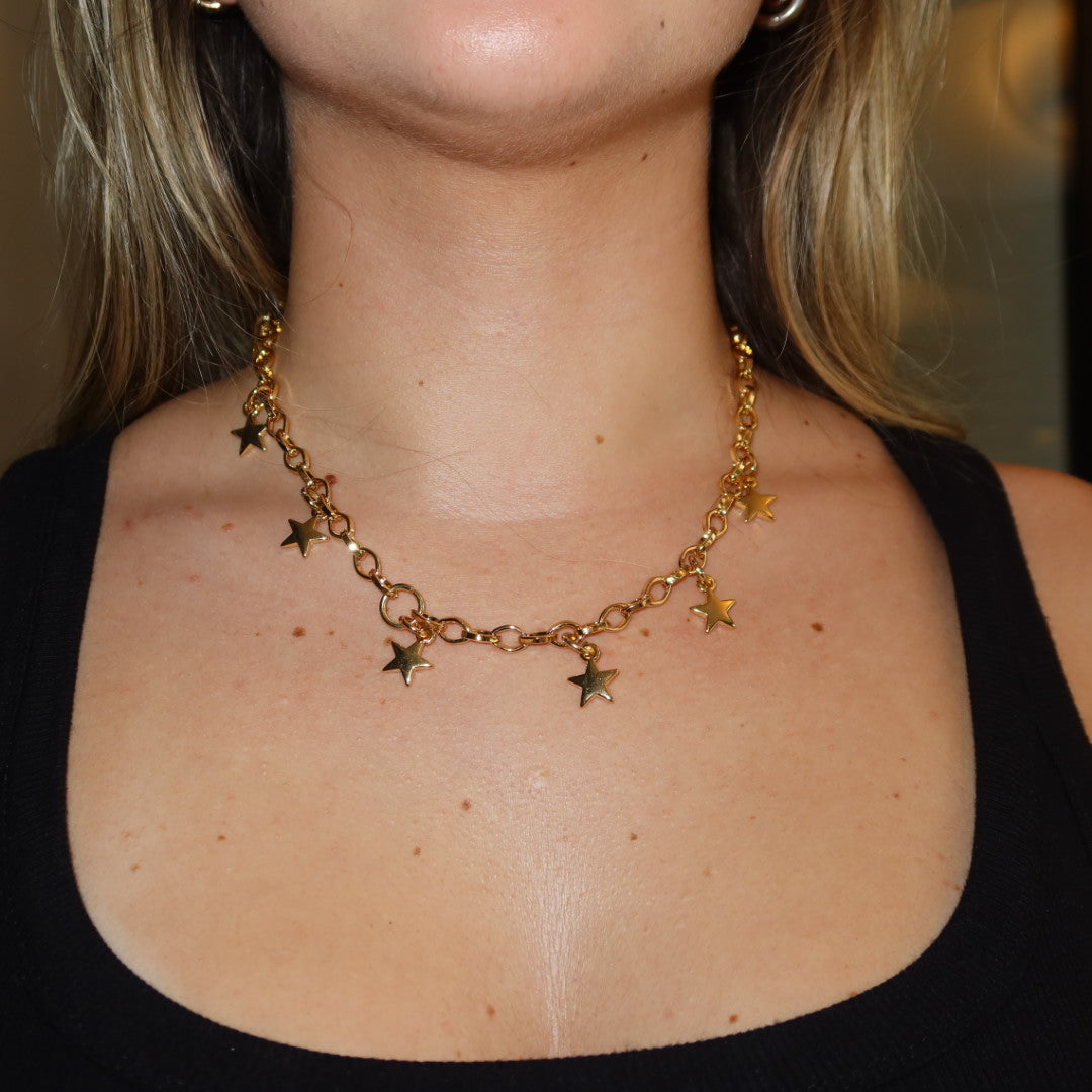 Colar Estrelinhas Dourado