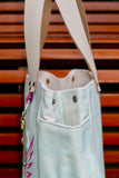 Bolsa Nuna Aqua com Alças de Couro Off White