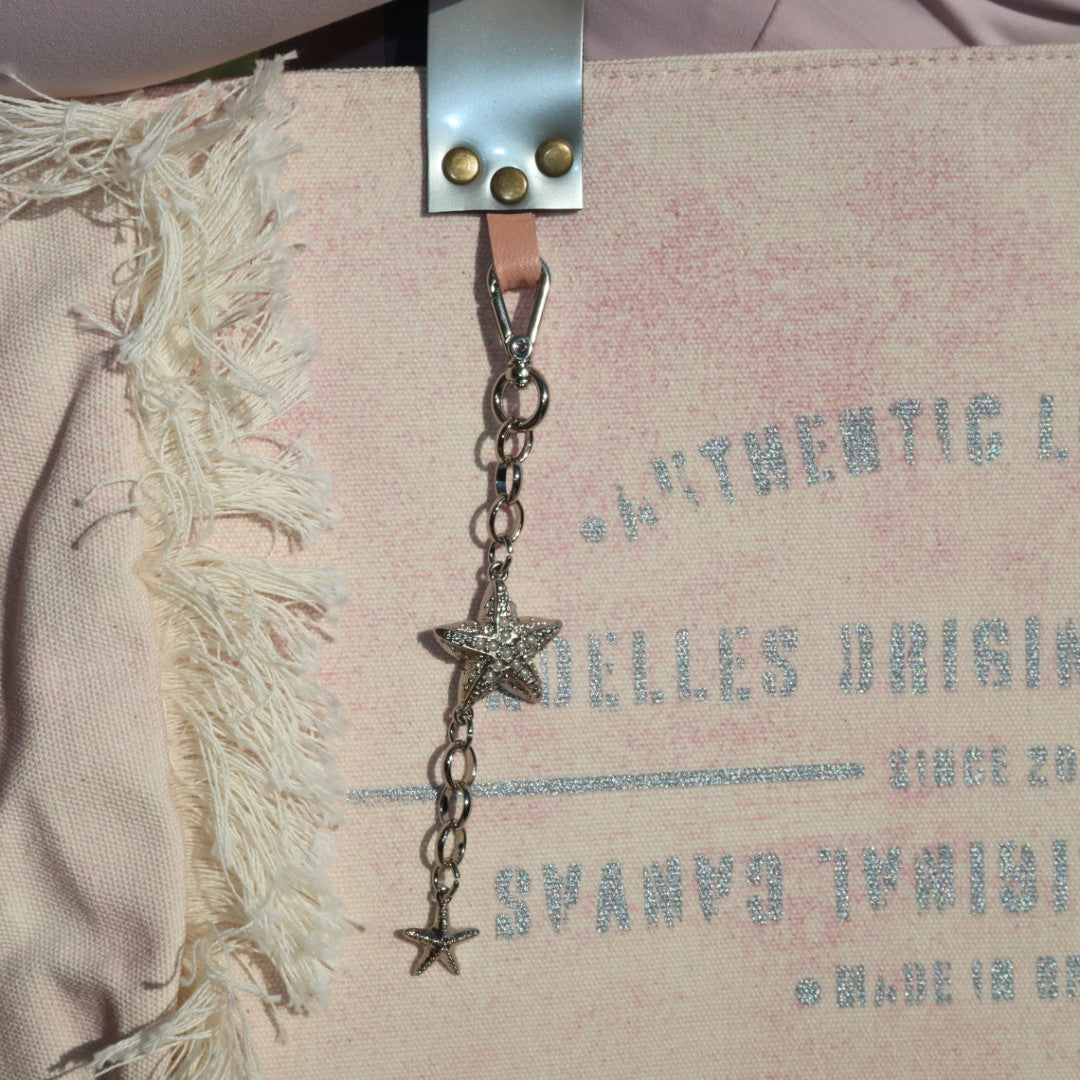 Bolsa Nuna Lilac com Alças de Couro Prata
