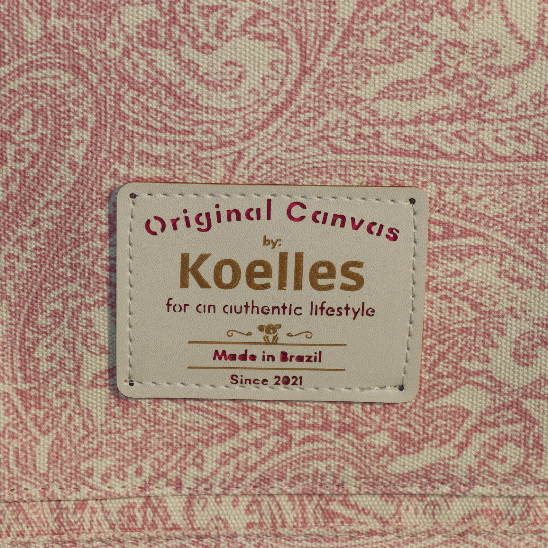 Bolsa Katrin Arabesque Rosa com Alças de Corrente e Couro Rosa Claro