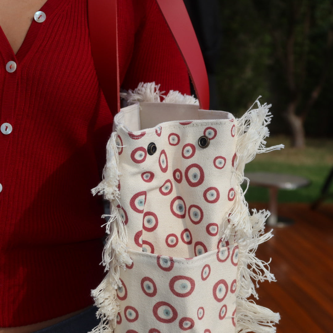 Bolsa Wallow Good Vibes Vermelho com Alça de Couro Vermelho