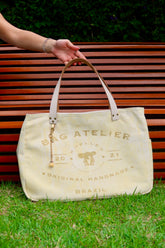 Bolsa Wallow Amarelo com Alça de Couro Off White