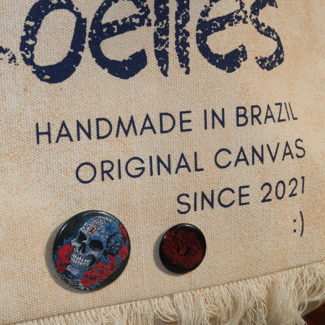 Bolsa Wallow Bege com Alça de Couro Vermelho