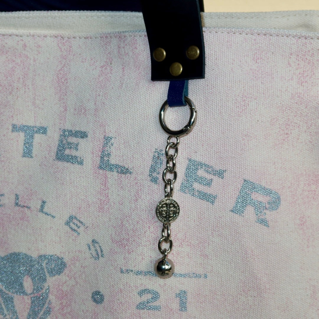 Bolsa Wallow Lilac com Alça de Couro Preto com Zíper