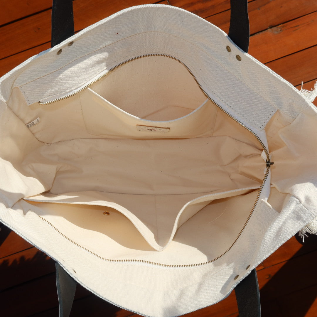 Bolsa Wallow Aqua com Alça de Couro Prata com Zíper
