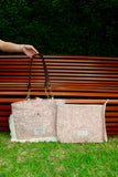 Bolsa Katrin Arabesque Terracota com Alças de Corrente e Couro Marrom