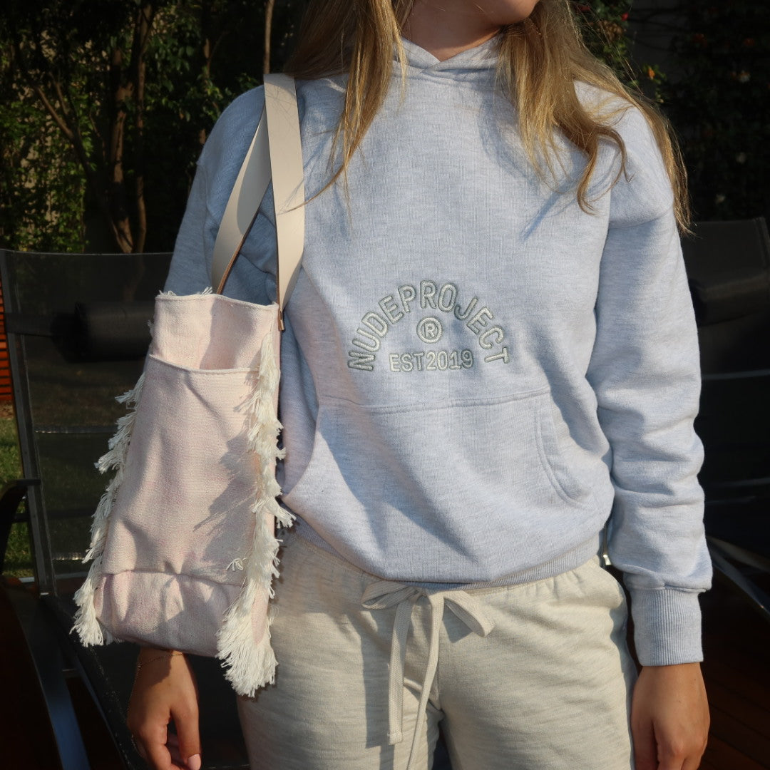 Bolsa Nuna Lilac com Alças de Couro Off White