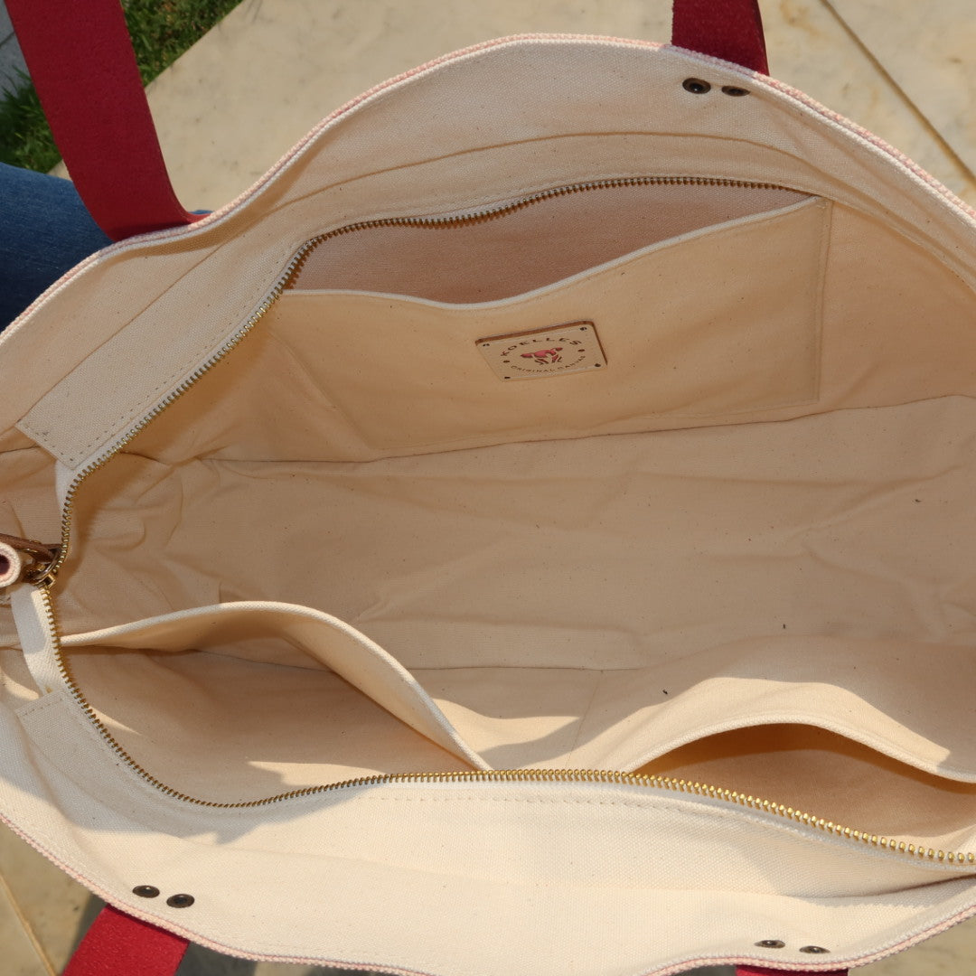 Bolsa Wallow Lilac com Alça de Couro Rosa Choque com Zíper