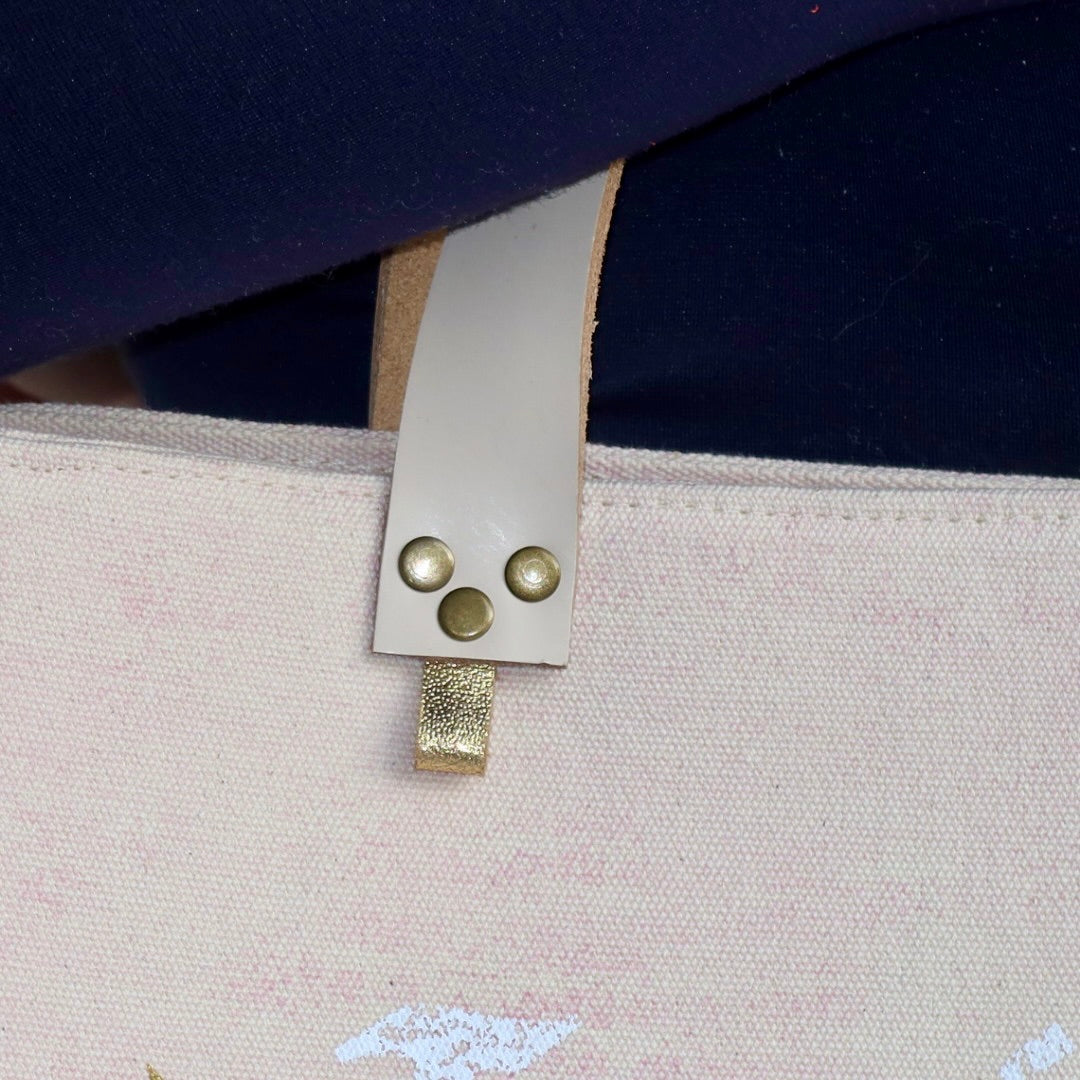 Bolsa Nuna Lilac com Alças de Couro Off White