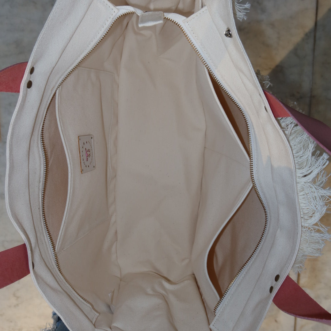 Bolsa Wallow Good Vibes Rosa com Alça de Couro Rosa Claro com Zíper