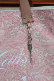 Bolsa Wallow Arabesque Rosa com Alça de Couro Bege