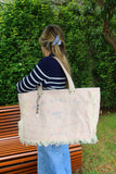 Bolsa Wallow Lilac com Alça de Couro Off White com Zíper