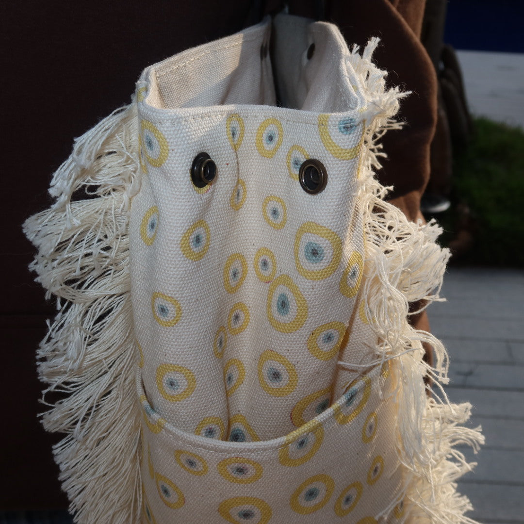 Bolsa Wallow Good Vibes Amarelo com Alça de Couro Preto