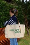 Bolsa Wallow Bege com Alça de Couro Off White