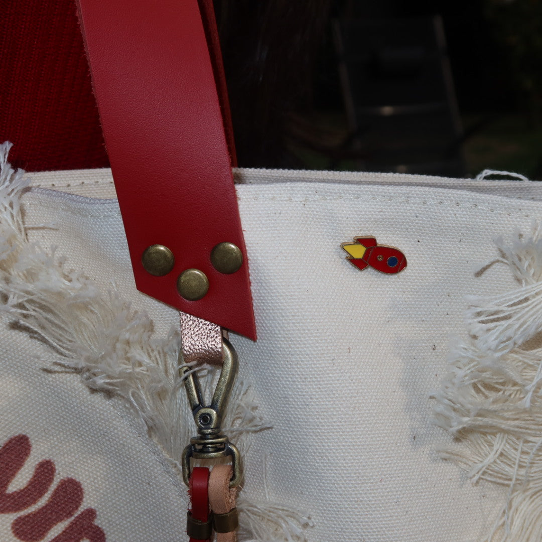 Bolsa Wallow Good Vibes Vermelho com Alça de Couro Vermelho