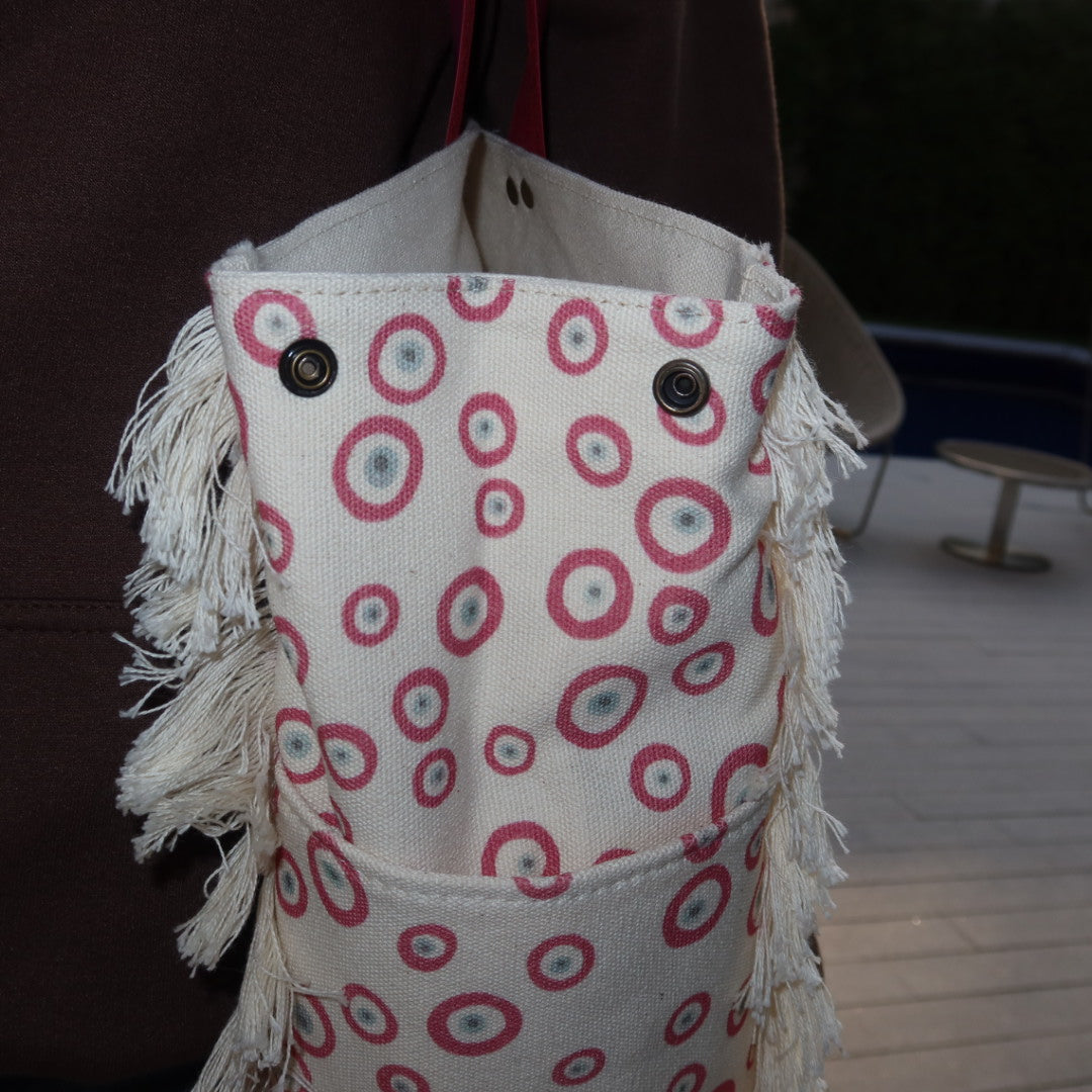 Bolsa Wallow Good Vibes Rosa com Alça de Couro Rosa com Zíper