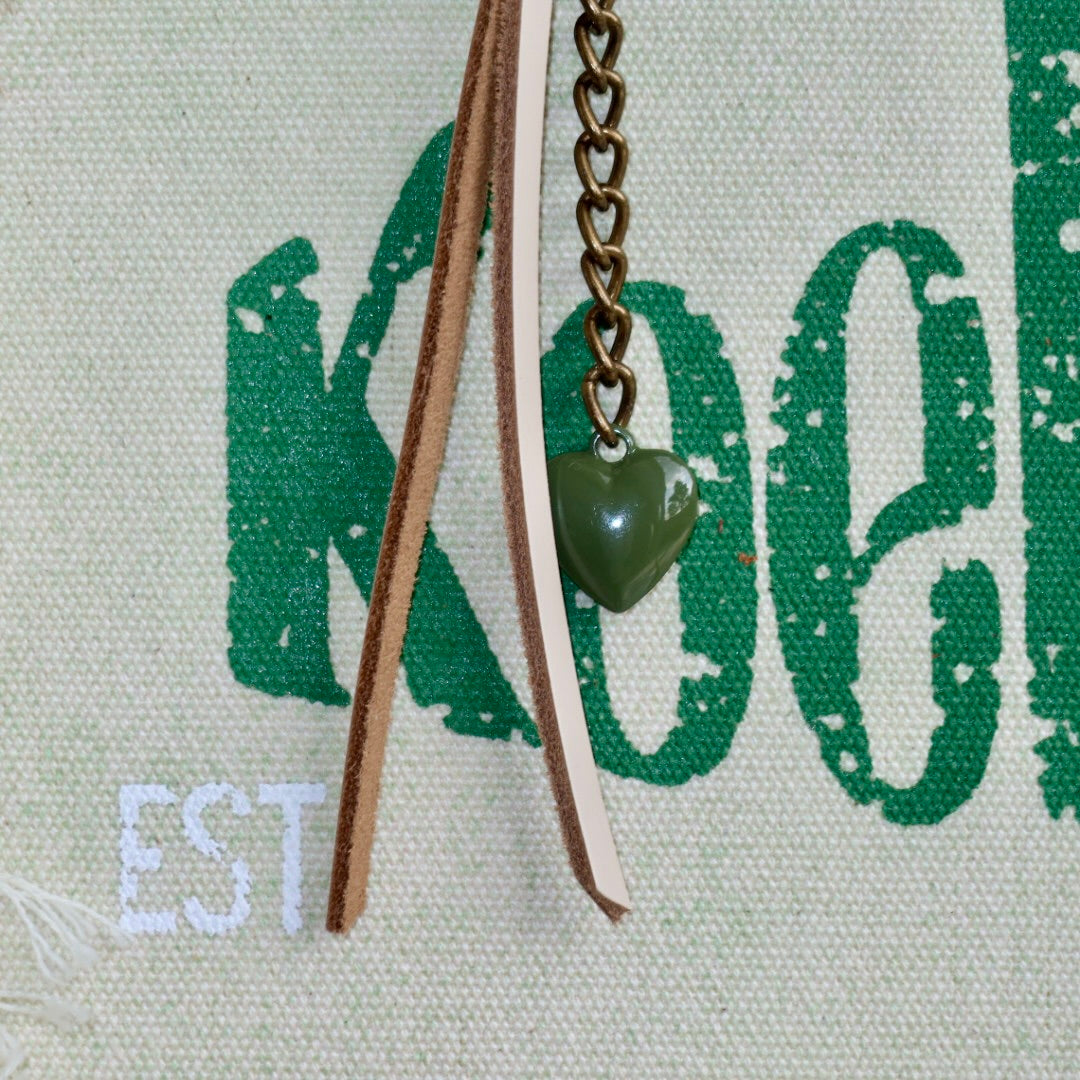 Bolsa Nuna Verde com Alças de Couro Marrom