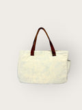 Bolsa Wallow Azul com Alça de Couro Marrom