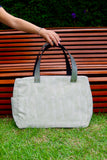 Bolsa Wallow Verde com Alça de Couro Prata