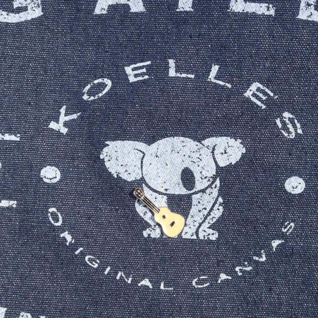 Bolsa Wallow Jeans Escuro com Alça de Couro Marrom com Zíper