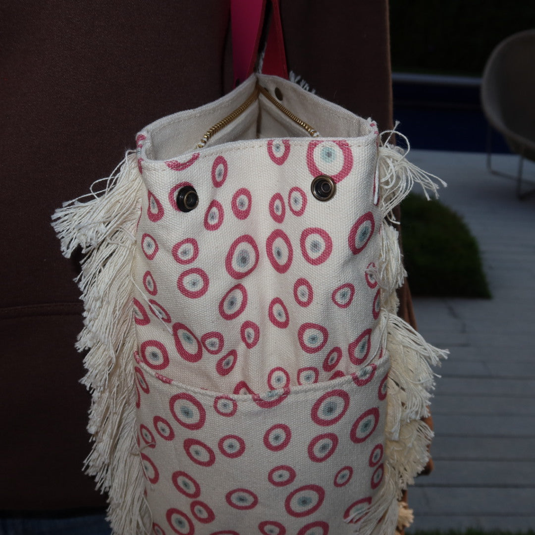Bolsa Wallow Good Vibes Rosa com Alça de Couro Rosa com Zíper