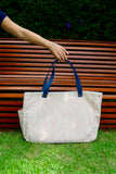 Bolsa Wallow Lilac com Alça de Couro Marinho