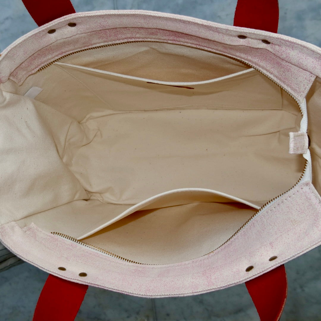 Bolsa Nuna Lilac com Alças de Couro Rosa Escuro