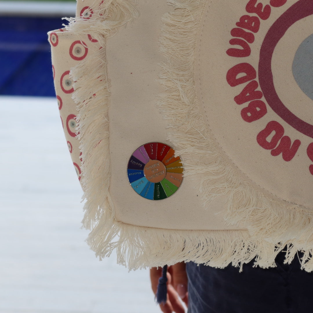 Bolsa Wallow Good Vibes Rosa com Alça de Couro Azul com Zíper