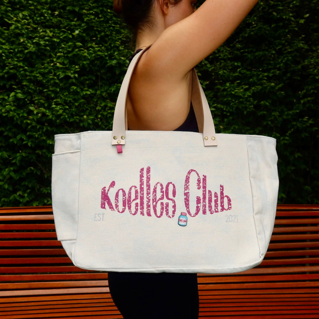 Bolsa Nuna Azul com Alças de Couro Off White