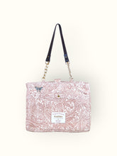 Bolsa Katrin Arabesque Terracota com Alças de Corrente e Couro Marrom Escuro