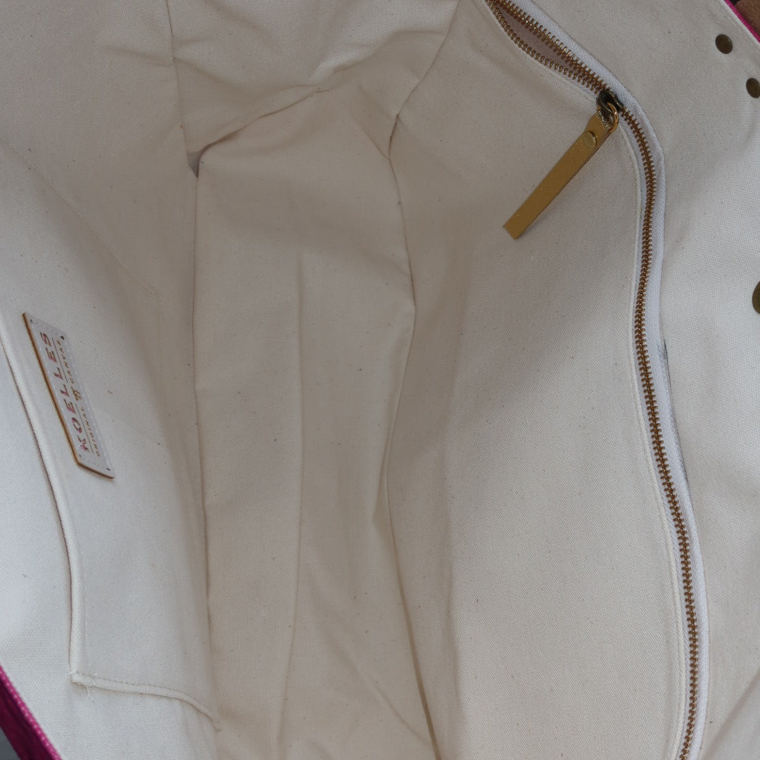 Bolsa Wallow Rosa Choque com Alça de Couro Off White