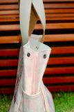 Bolsa Wallow Lilac com Alça de Couro Off White