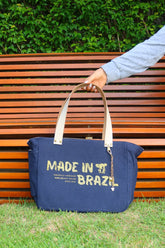 Bolsa Nuna Marinho com Alças de Couro Off White com Zíper