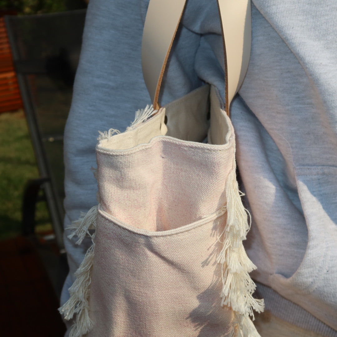 Bolsa Nuna Lilac com Alças de Couro Off White